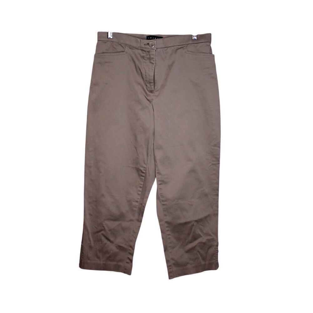 Tribal Capri Pants Khaki Stretch Size 10 Minimalist Comfort